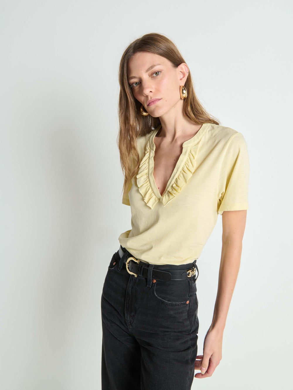 Nation LA Blondie Top in Custard available at Barbara Katz