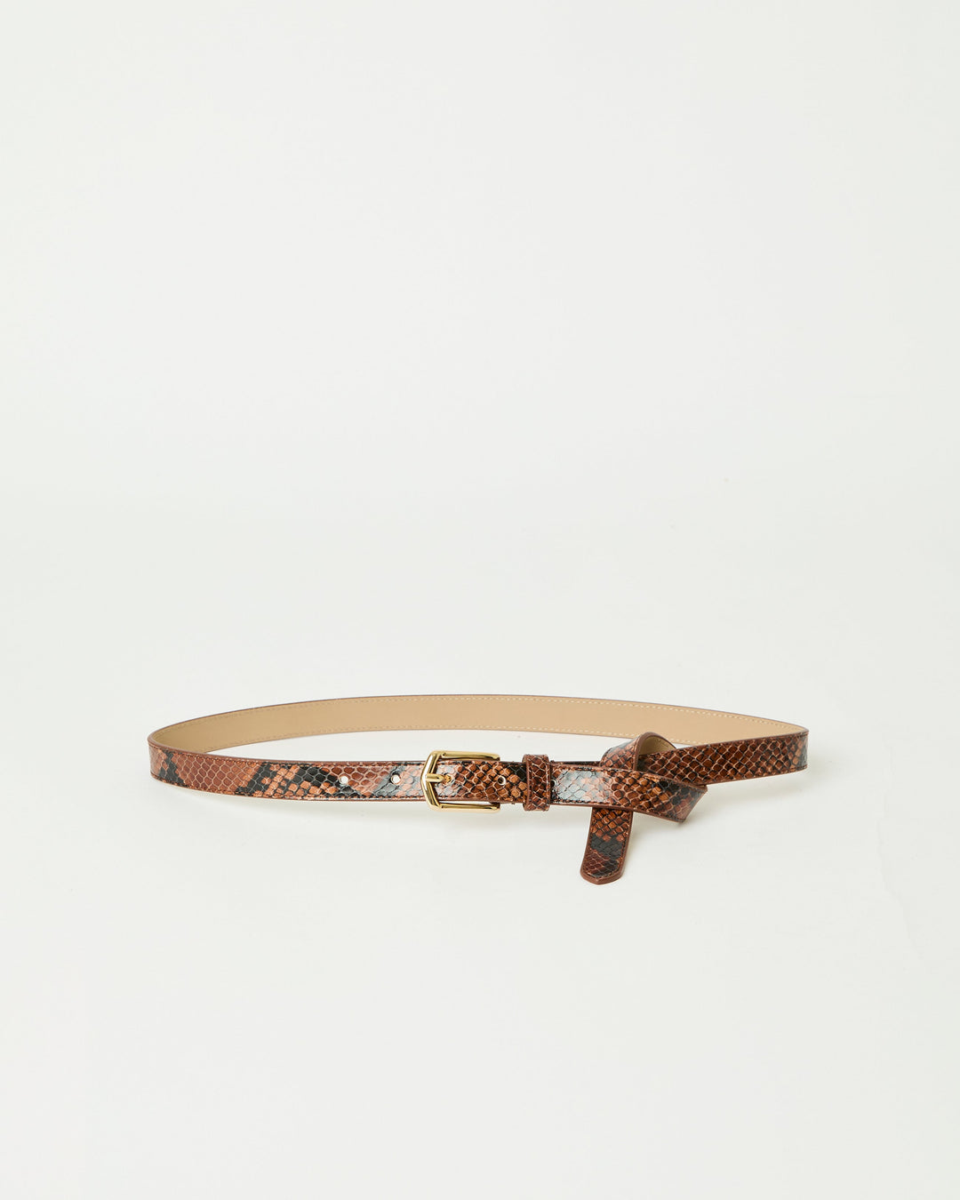 B-Low the Belt Calvin Python Leather Belt in Cognac Gold available at Barbara Katz