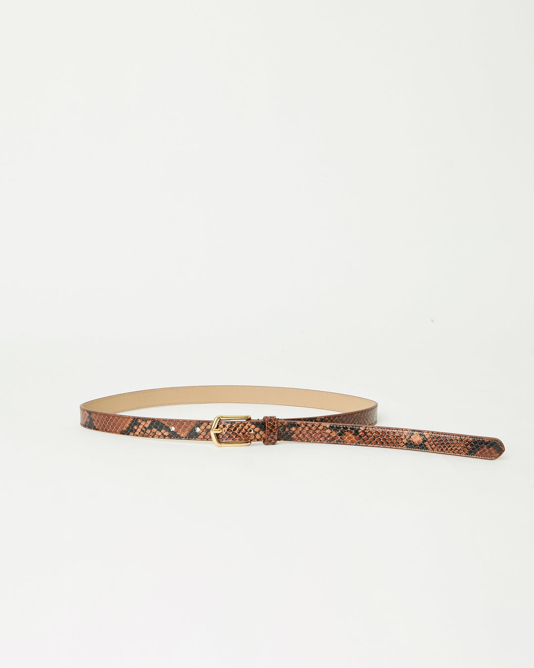 B-Low the Belt Calvin Python Leather Belt in Cognac Gold available at Barbara Katz