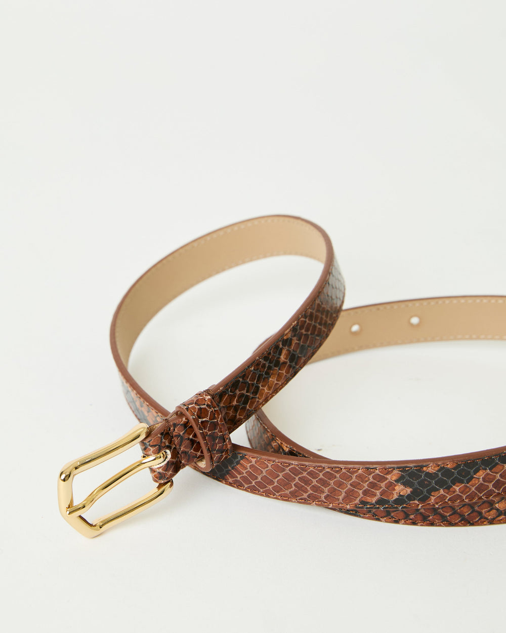 B-Low the Belt Calvin Python Leather Belt in Cognac Gold available at Barbara Katz