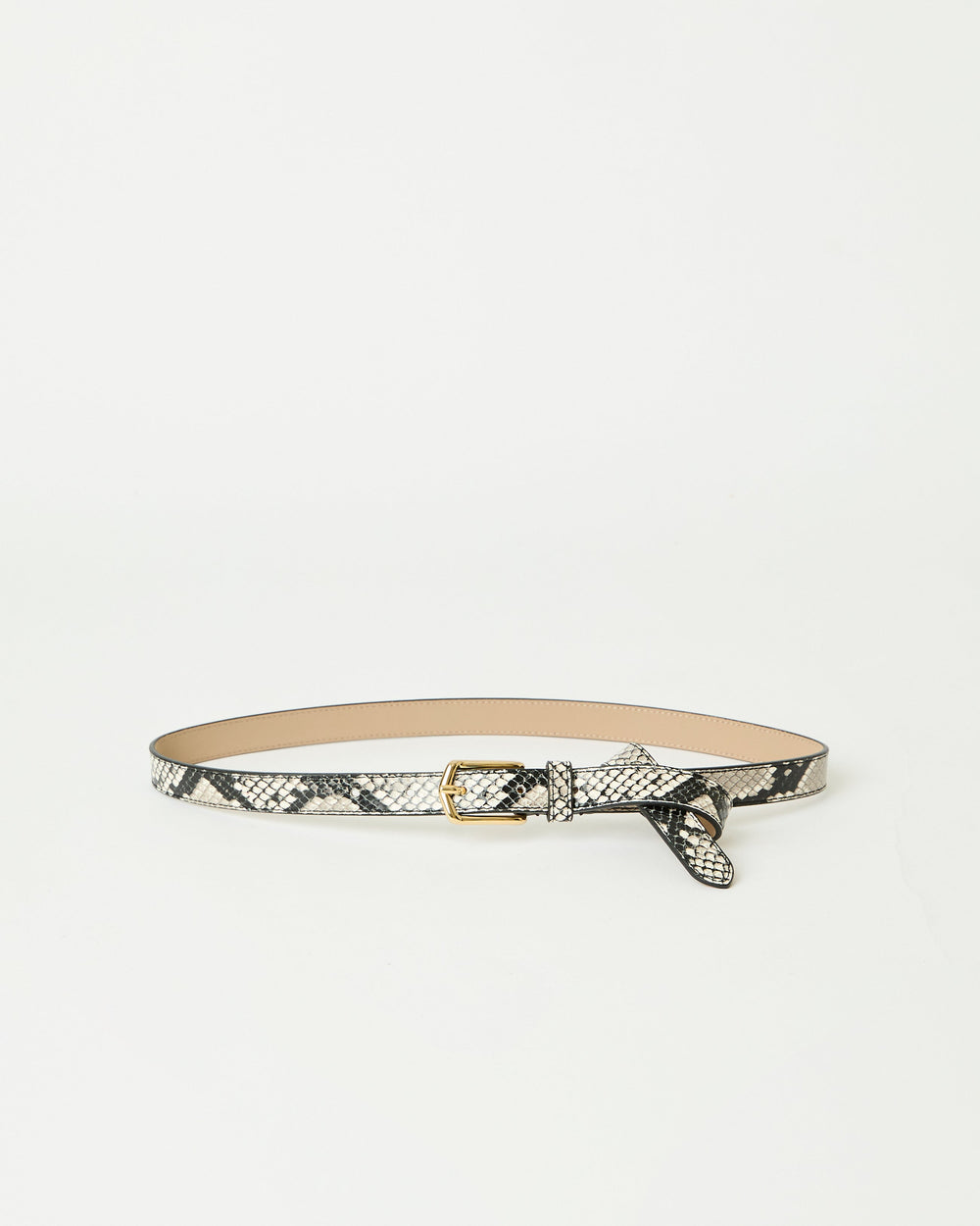B-Low the Belt Calvin Python Leather Belt in White Gold available at Barbara Katz