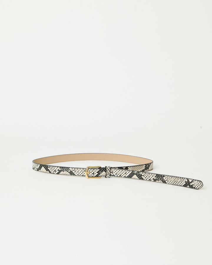B-Low the Belt Calvin Python Leather Belt in White Gold available at Barbara Katz