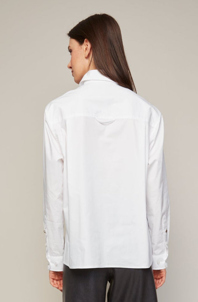 Adroit Atelier Bradley Buttoned Shirt With Side Slit - White available at Barbara Katz