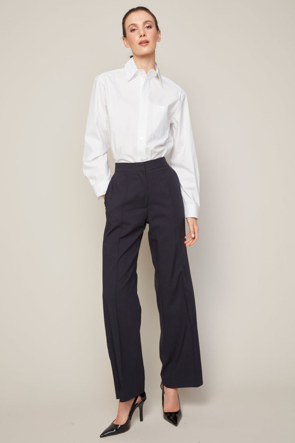 Adroit Atelier Bradley Buttoned Shirt With Side Slit - White available at Barbara Katz