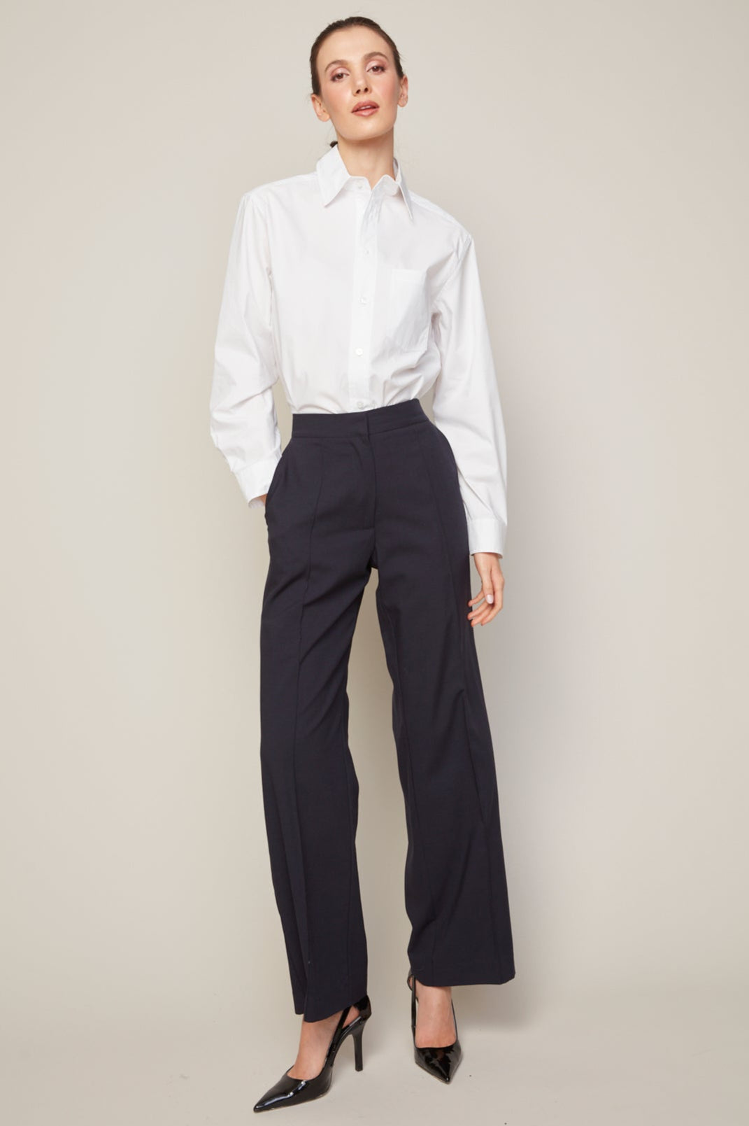 Adroit Atelier Bradley Buttoned Shirt With Side Slit - White available at Barbara Katz