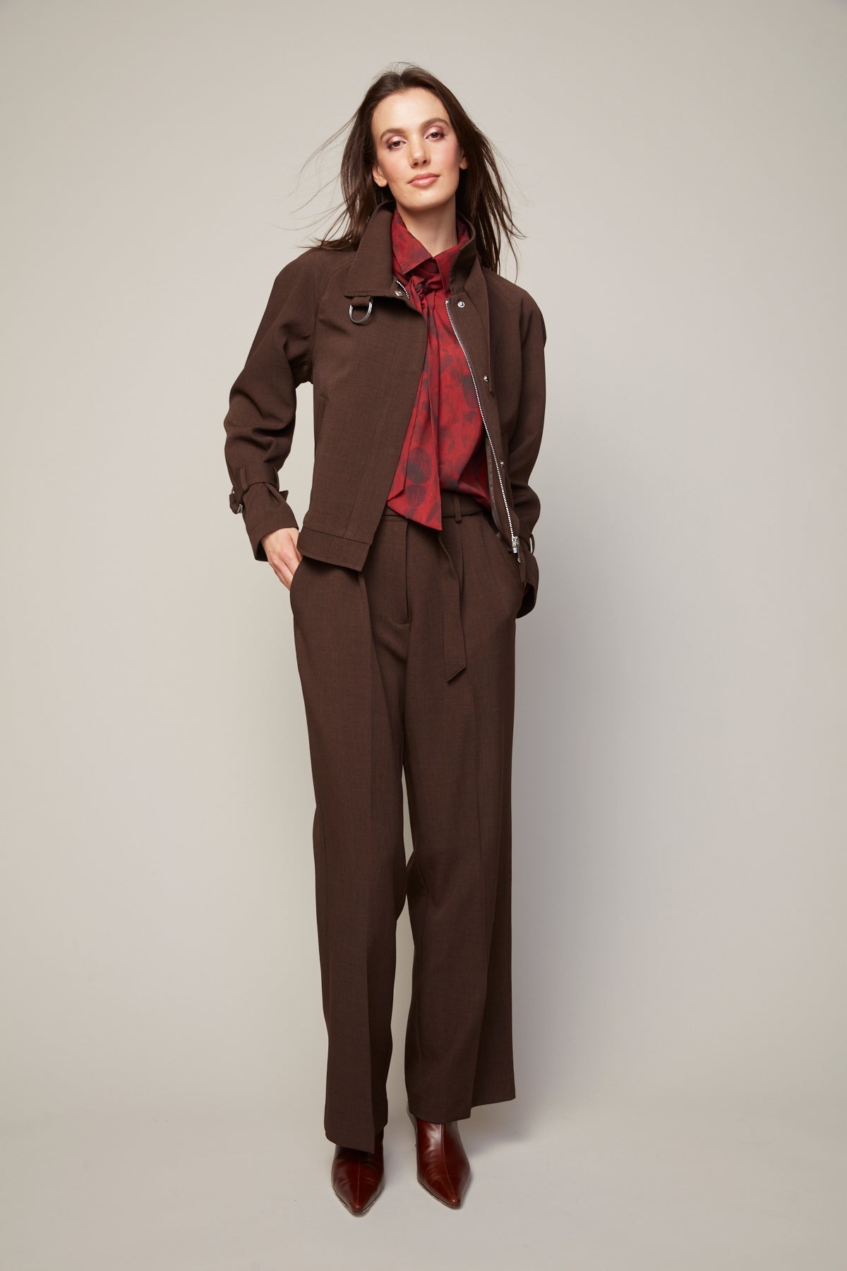Adroit Atelier Benji Straight Leg Pant With Removable Belt - Java