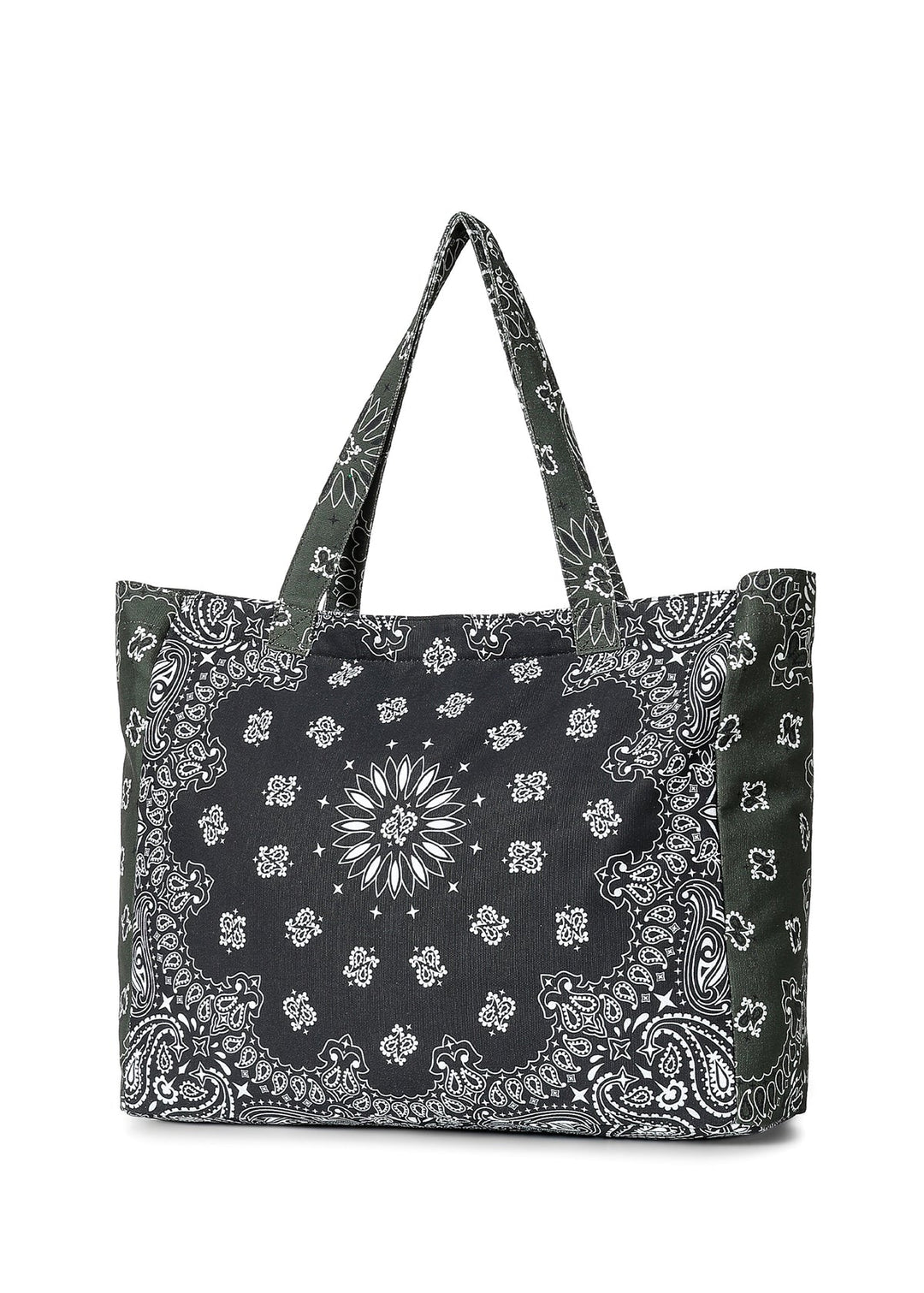 Haute Shore Bailey Bandana Print Canvas Tote in Black/Army available at Barbara Katz