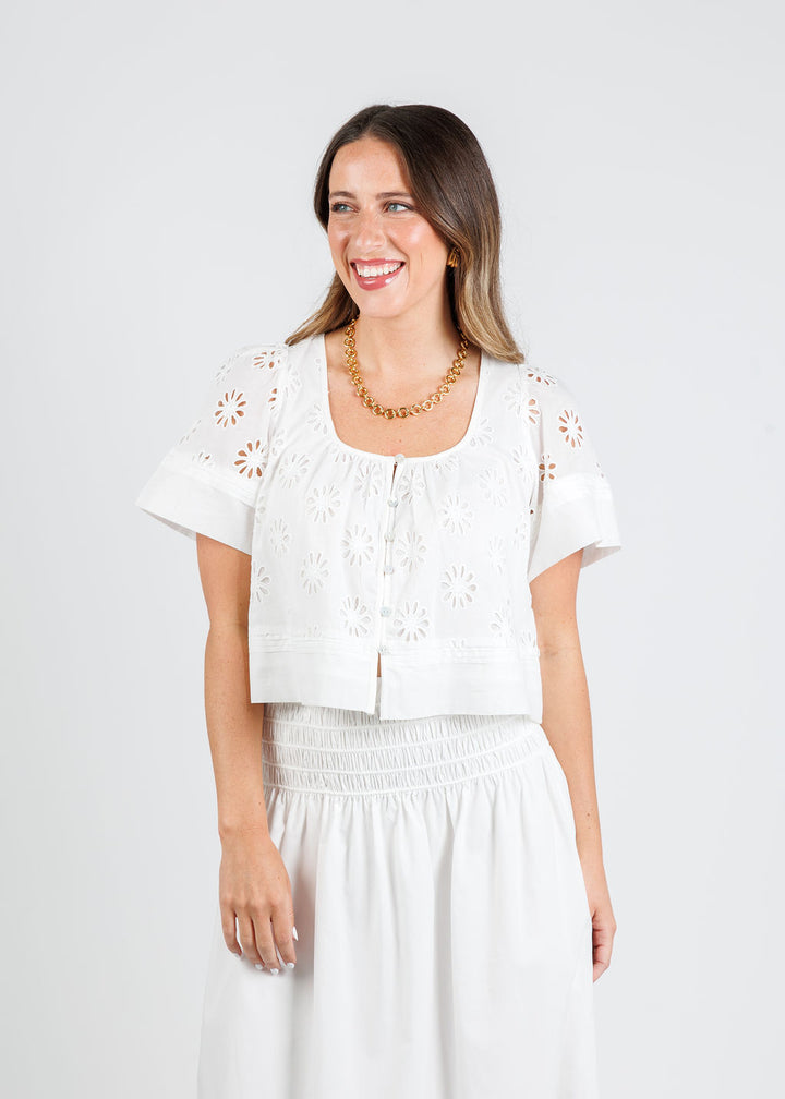 Rails Bambina Top in White paired with matching Alessa Skirt available at Barbara Katz