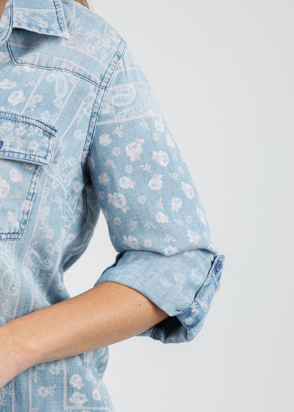 BK Bandana Shirt in Pink Handkerchief available at Barbara Katz
