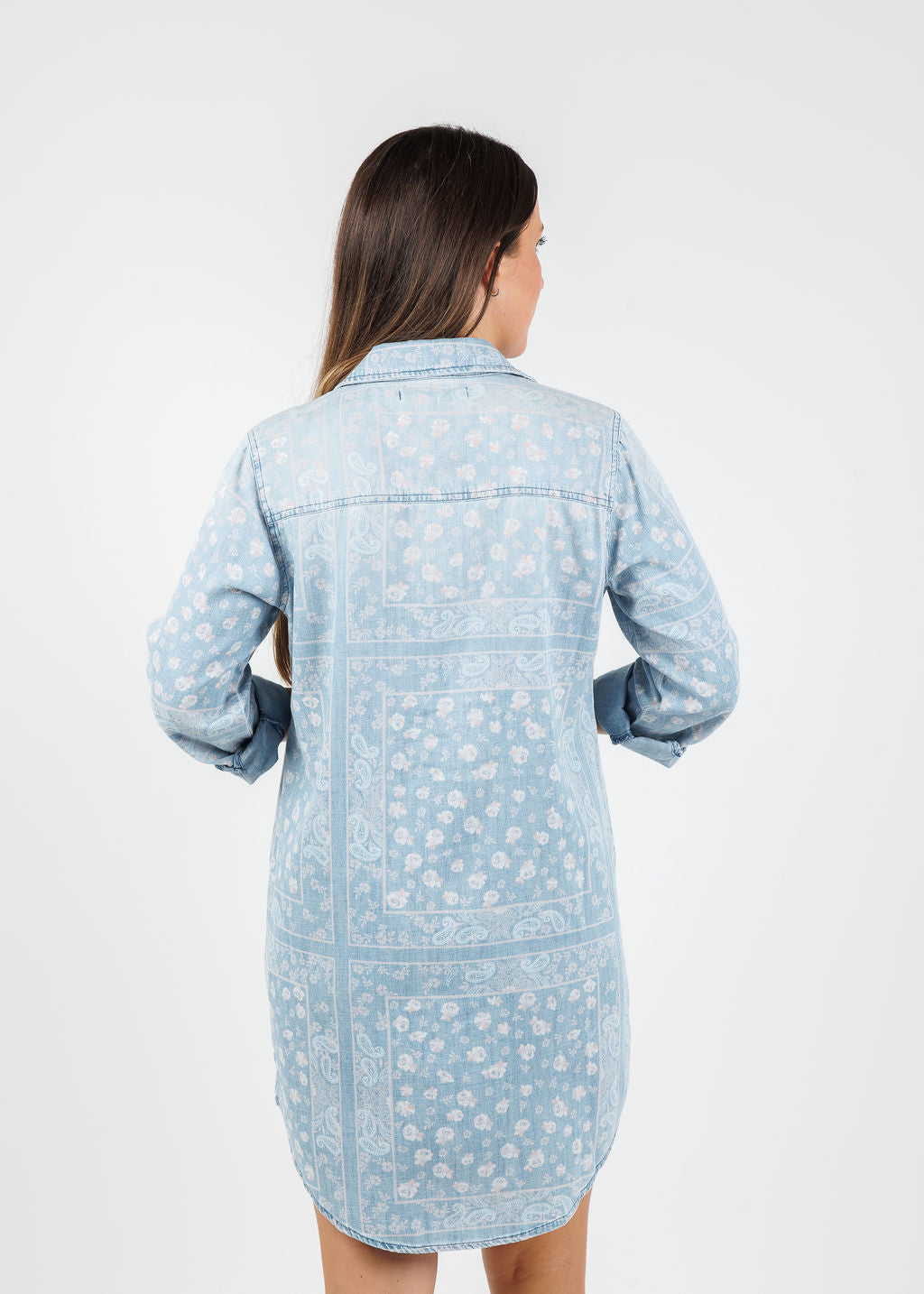 BK Bandana Shirt Dress in Pink Handkerchief available at Barbara Katz