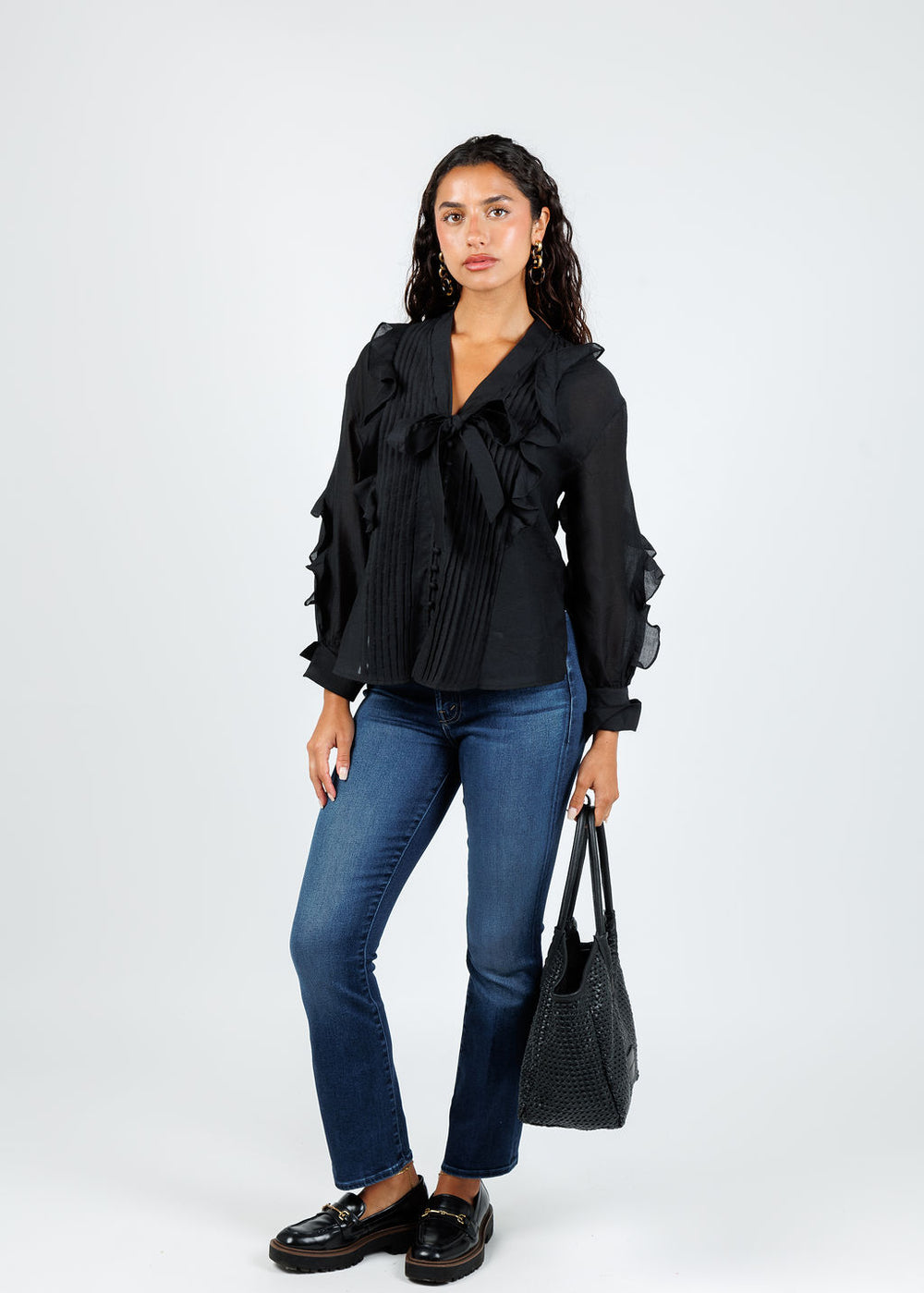 BK Ambrosia Shirt in Black available at Barbara Katz