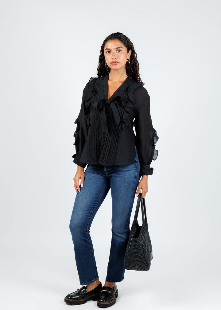 BK Ambrosia Shirt in Black available at Barbara Katz