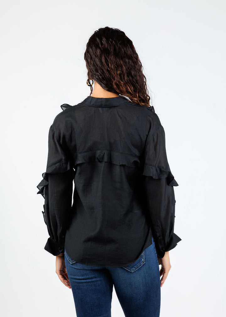 BK Ambrosia Shirt in Black available at Barbara Katz