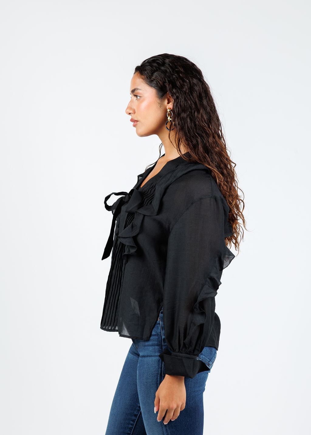 BK Ambrosia Shirt in Black available at Barbara Katz