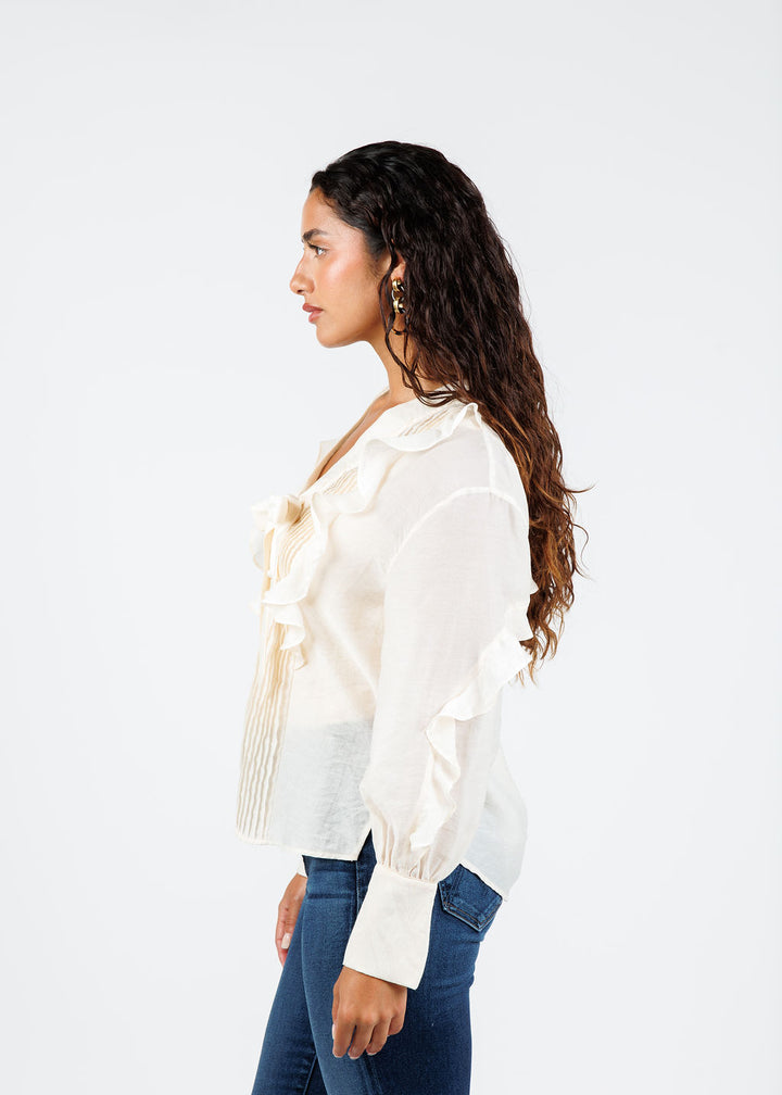 BK Ambrosia Shirt in Ivory available at Barbara Katz