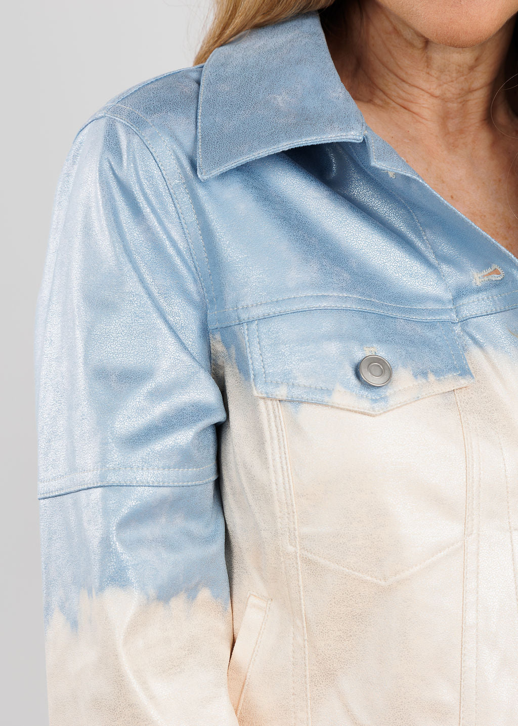 BK Blair Ombre Jacket in Denim Wash available at Barbara Katz