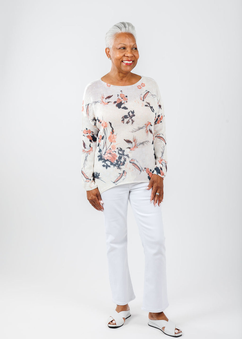 BK Flower Sweater in Rosette Sakura available at Barbara Katz