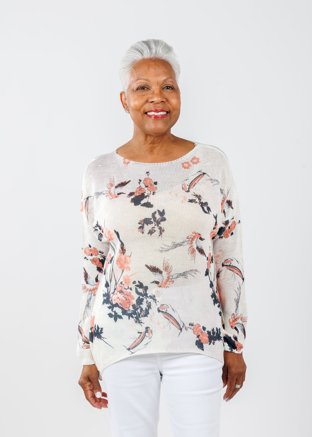 BK Flower Sweater in Rosette Sakura available at Barbara Katz