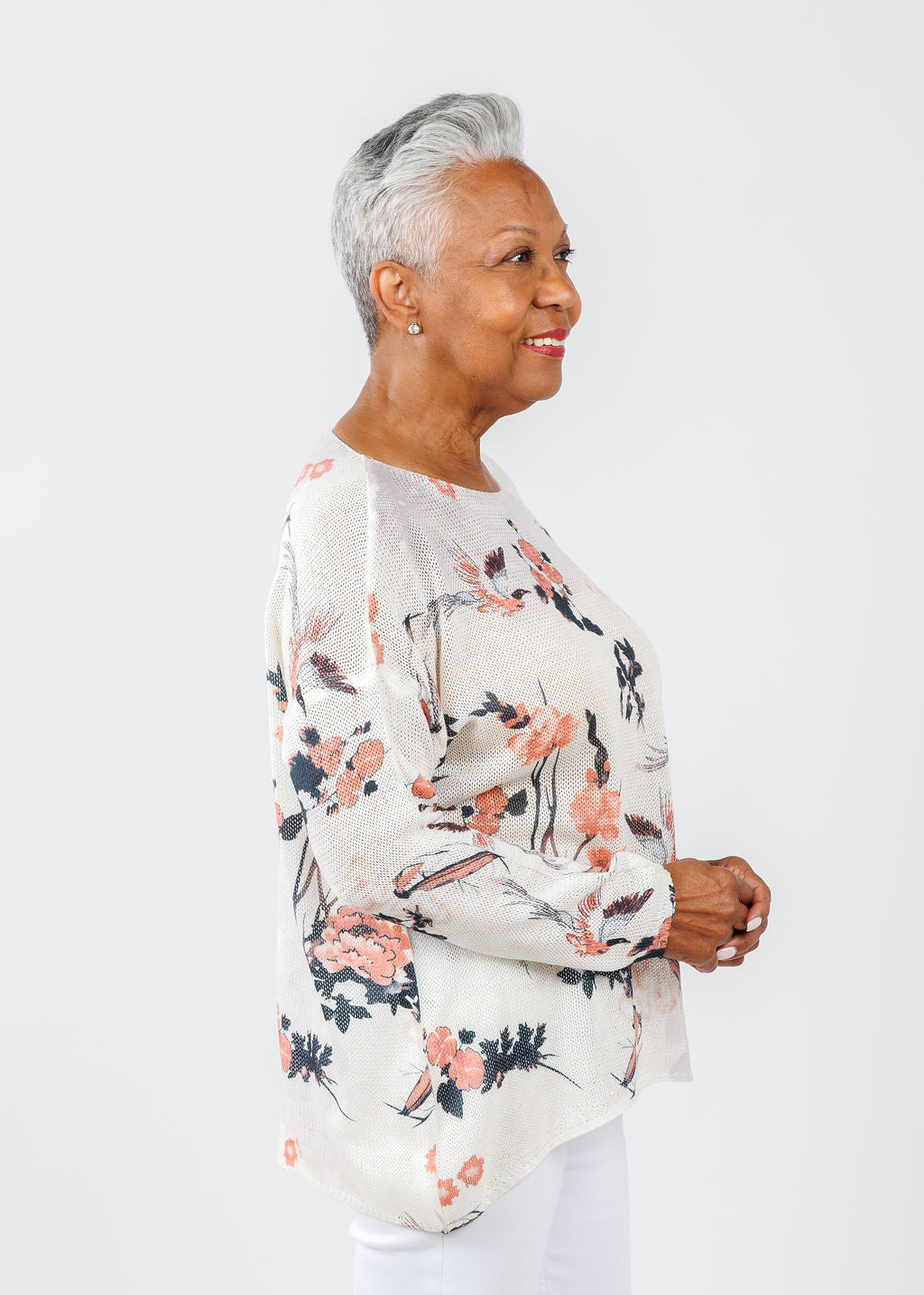 BK Flower Sweater in Rosette Sakura available at Barbara Katz