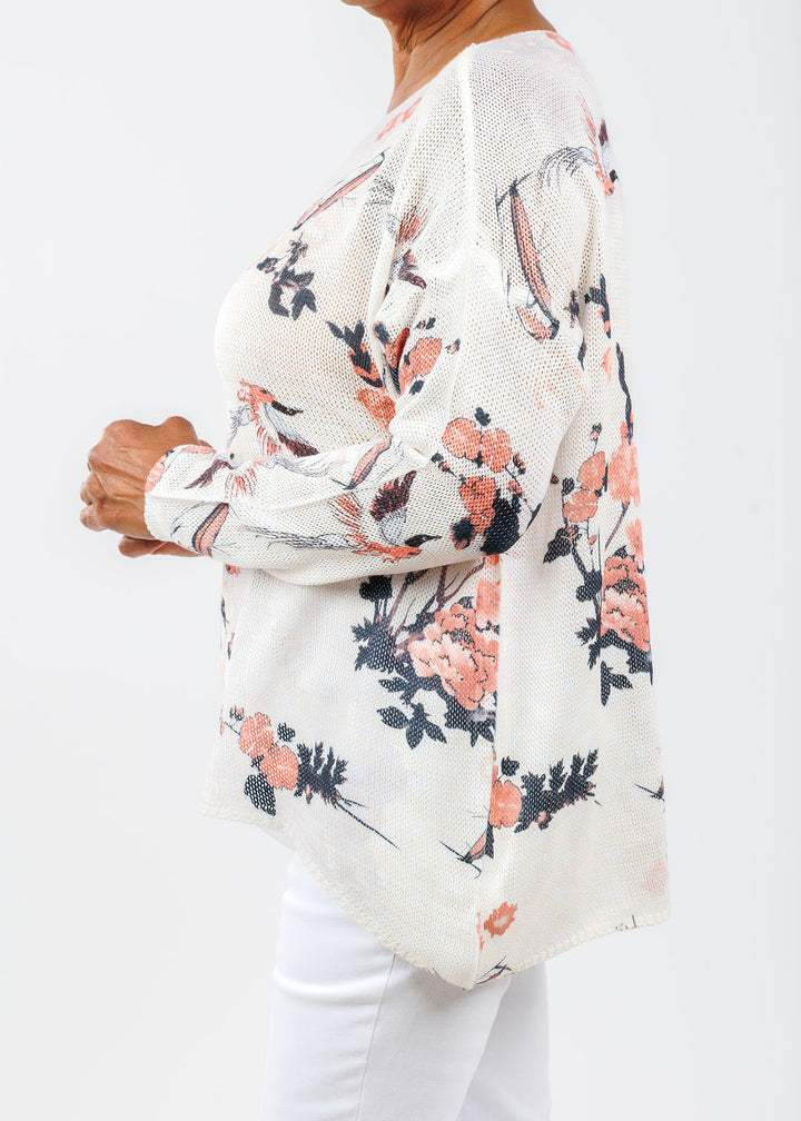 BK Flower Sweater in Rosette Sakura available at Barbara Katz