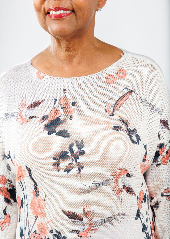 BK Flower Sweater in Rosette Sakura available at Barbara Katz