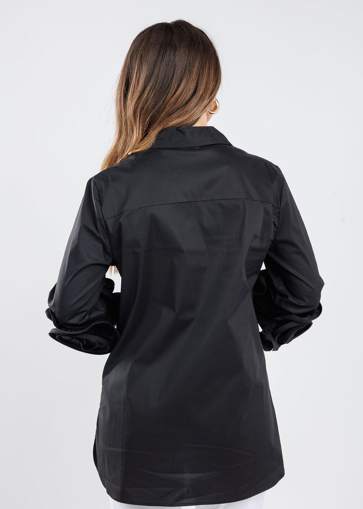 BK Janis App Roses Blouse in Black available at Barbara Katz