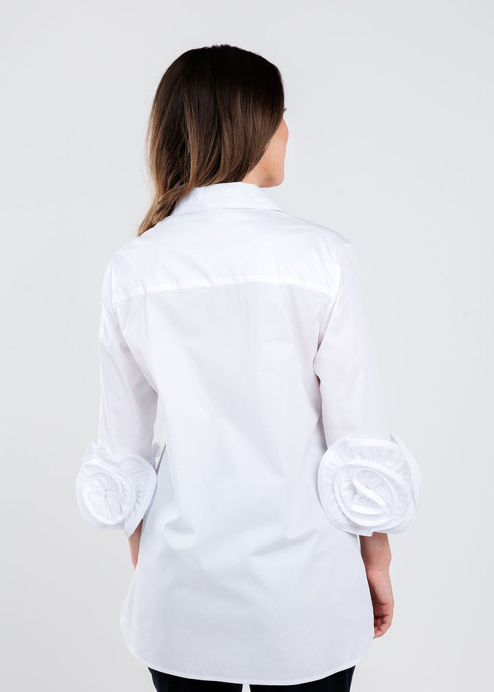 BK Janis App Roses Blouse in White available at Barbara Katz