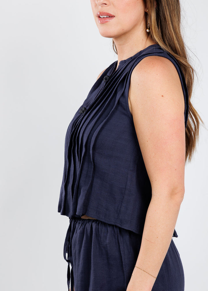 BK Jolene Sleeveless Top in Indigo available at Barbara Katz