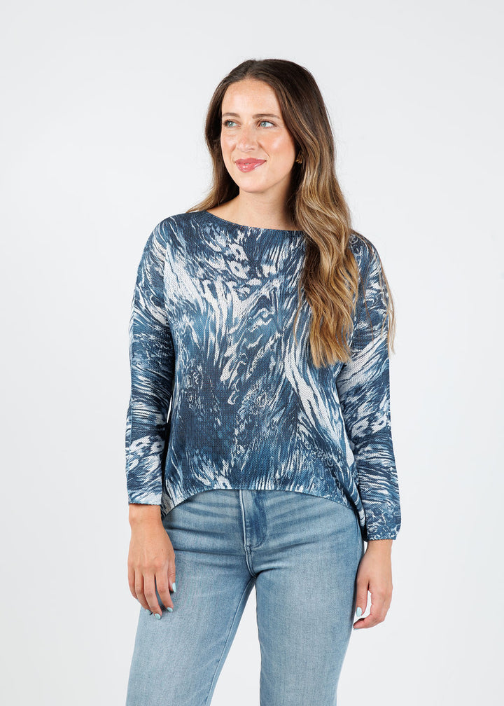 BK Lili Boat Neck Sweater in Navy Fossil available at Barbara Katz