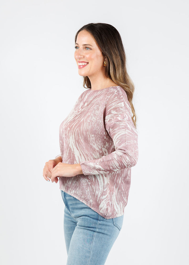BK Lili Boat Neck Sweater in Quartz Fossil available at Barbara Katz