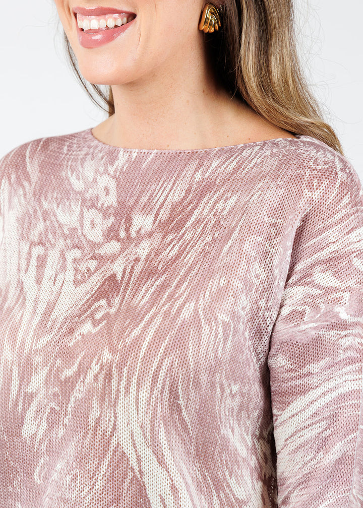 BK Lili Boat Neck Sweater in Quartz Fossil available at Barbara Katz