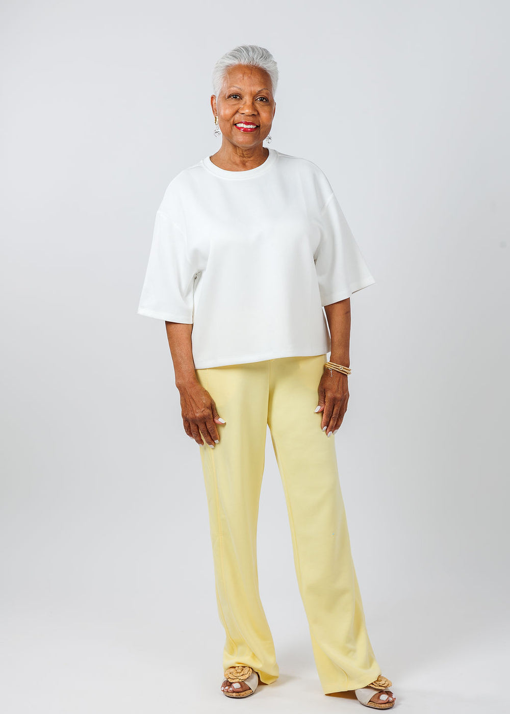 BK Magie Wide Sleeve Sweatshirt in White available at Barbara Katz