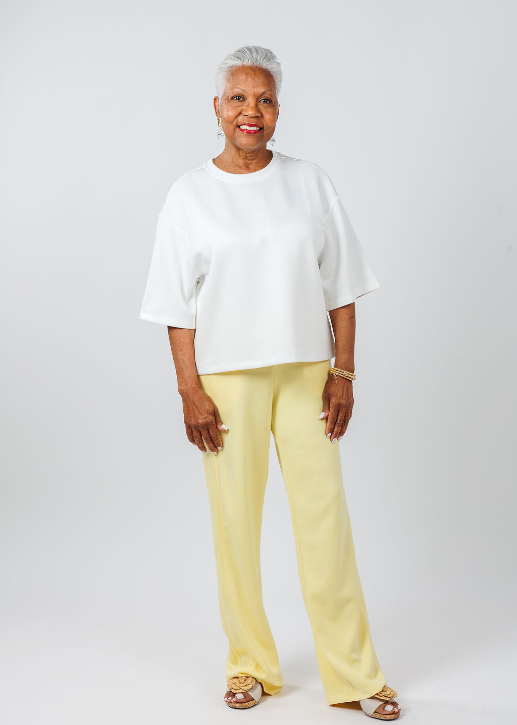 BK Magie Wide Sleeve Sweatshirt in White available at Barbara Katz