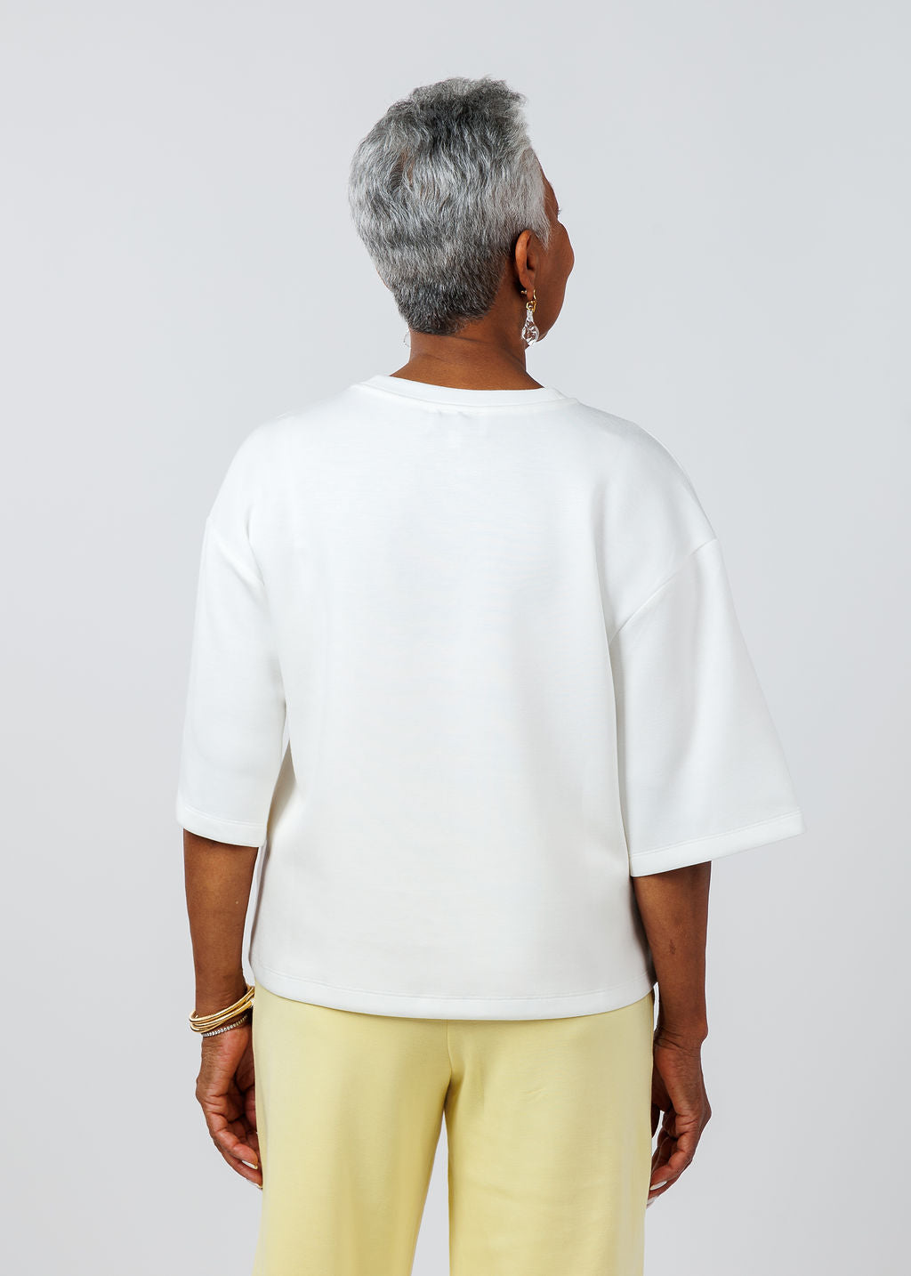 BK Magie Wide Sleeve Sweatshirt in White available at Barbara Katz