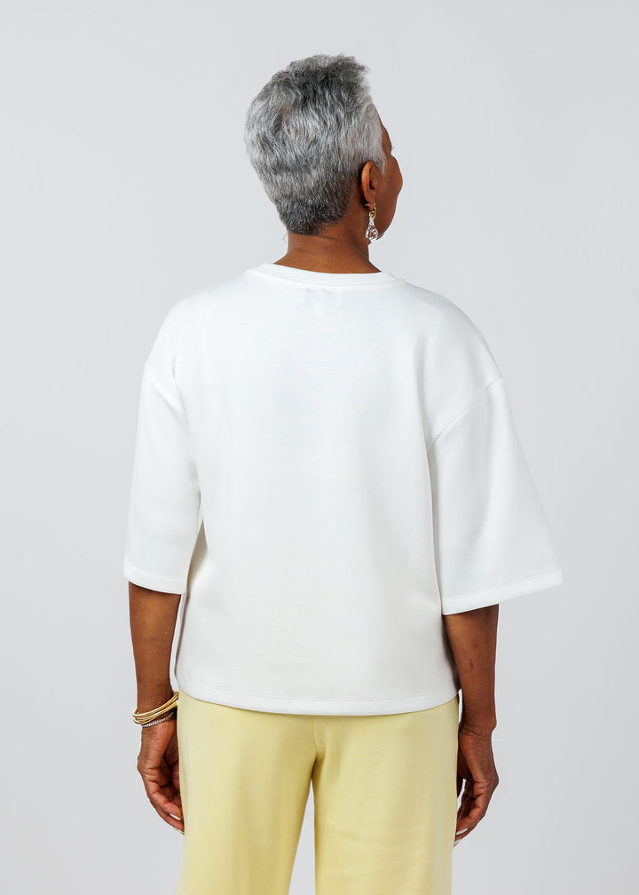 BK Magie Wide Sleeve Sweatshirt in White available at Barbara Katz