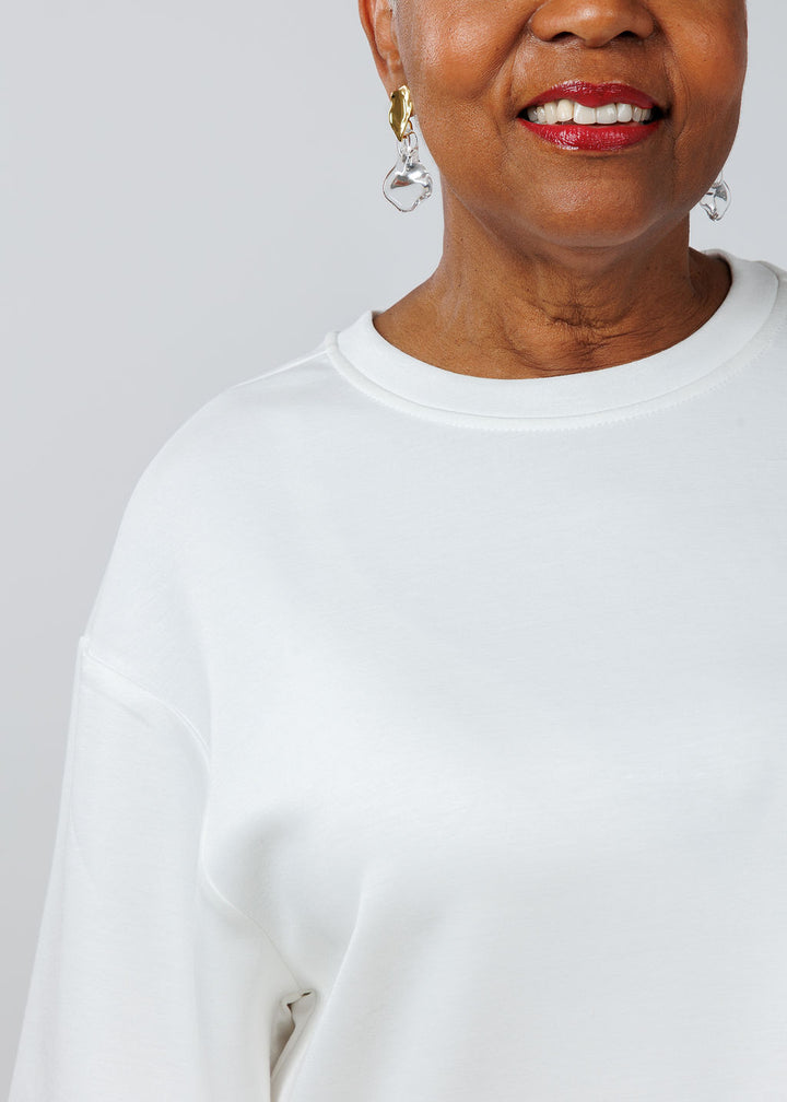 BK Magie Wide Sleeve Sweatshirt in White available at Barbara Katz