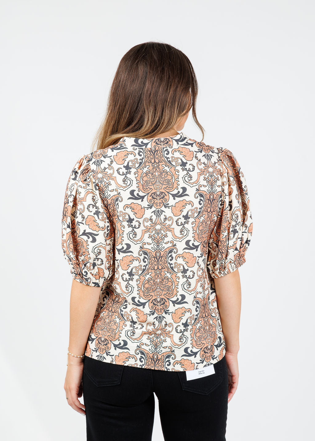 BK Printed Top in Beige Multi available at Barbara Katz