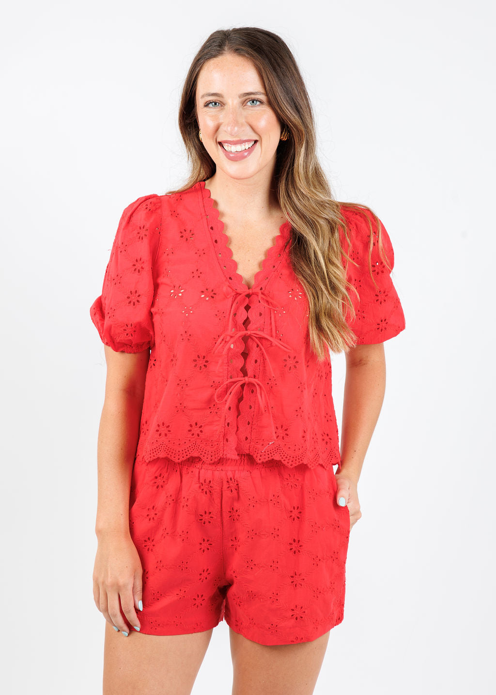 BK Yuiko Top in Poppy available at Barbara Katz