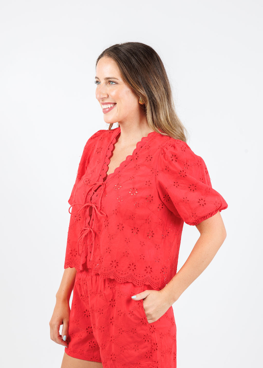 BK Yuiko Top in Poppy available at Barbara Katz