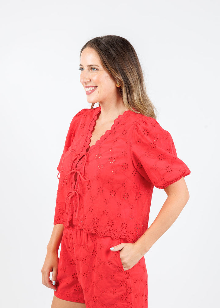 BK Yuiko Top in Poppy available at Barbara Katz