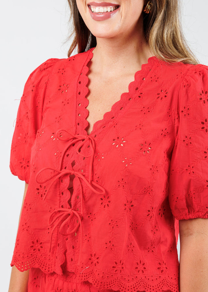 BK Yuiko Top in Poppy available at Barbara Katz