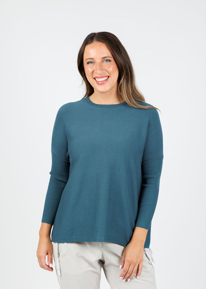 Bodie Boxy Crew Sweater - Atlantic Deep