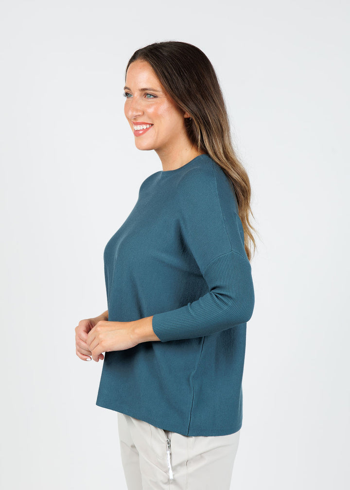 Bodie Boxy Crew Sweater - Atlantic Deep