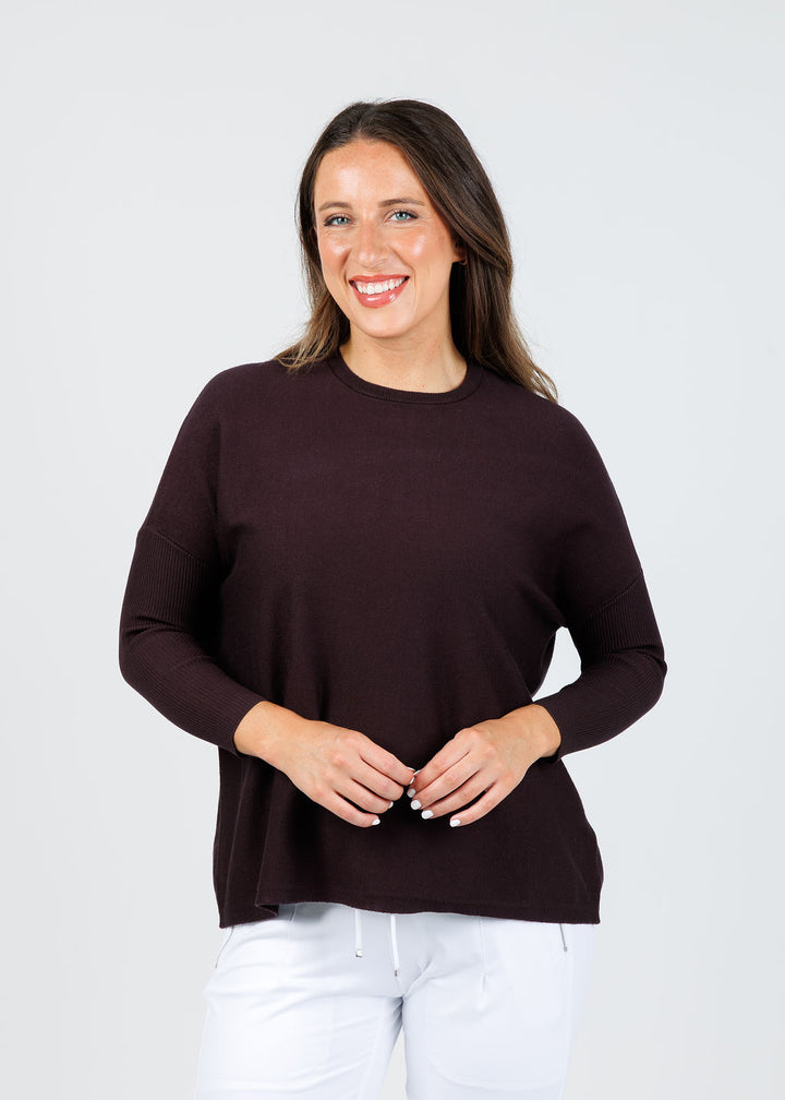 Bodie Boxy Crew Sweater - Bitter Chocolate