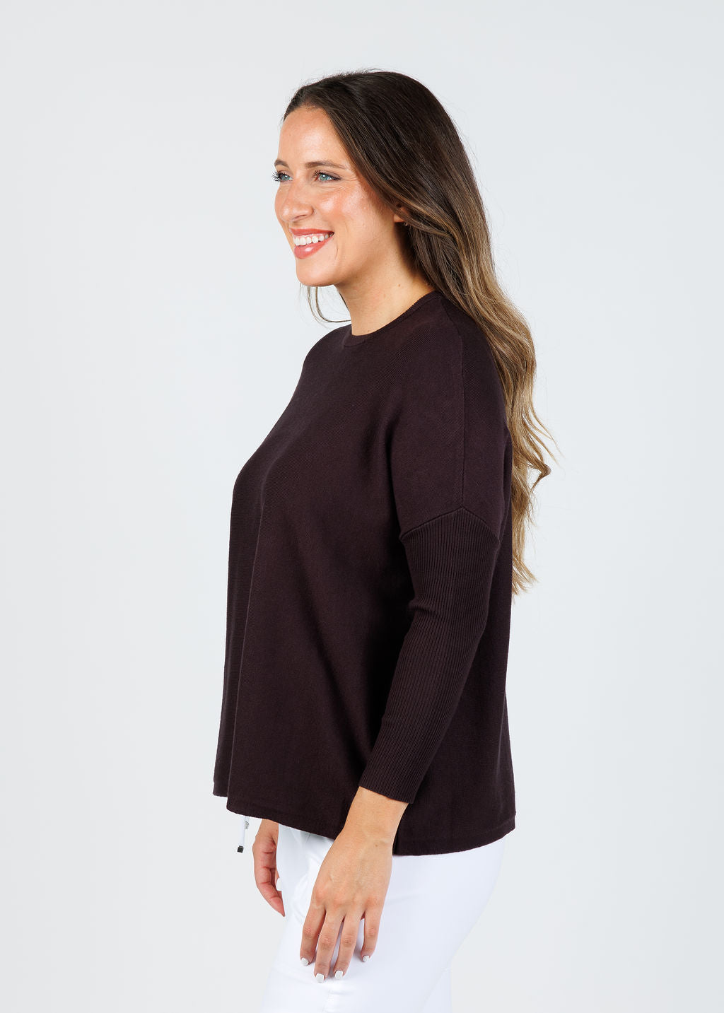 Bodie Boxy Crew Sweater - Bitter Chocolate