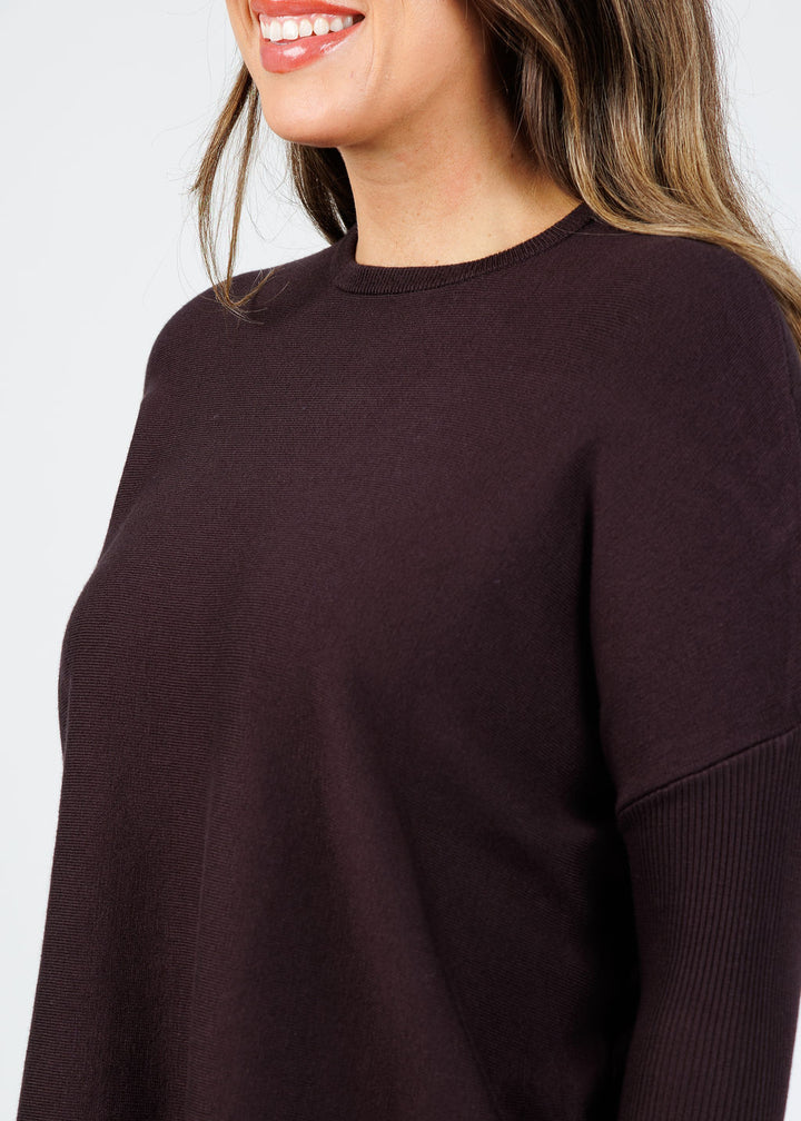 Bodie Boxy Crew Sweater - Bitter Chocolate