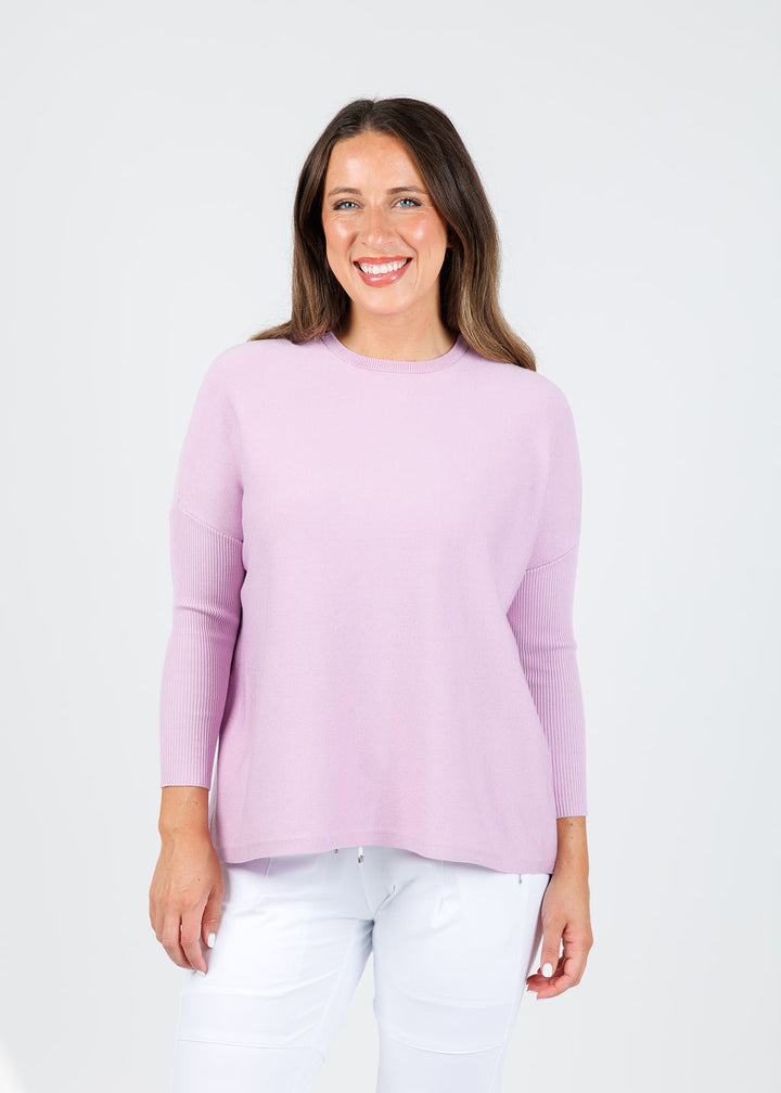Bodie Boxy Crew Sweater - Lilac