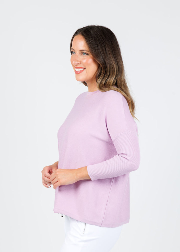 Bodie Boxy Crew Sweater - Lilac