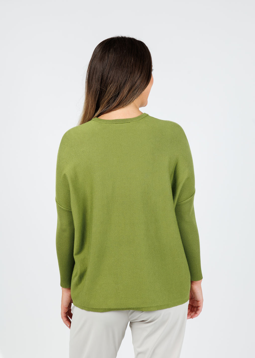 BK Bodie Boxy Crew Sweater in Palm available at Barbara Katz