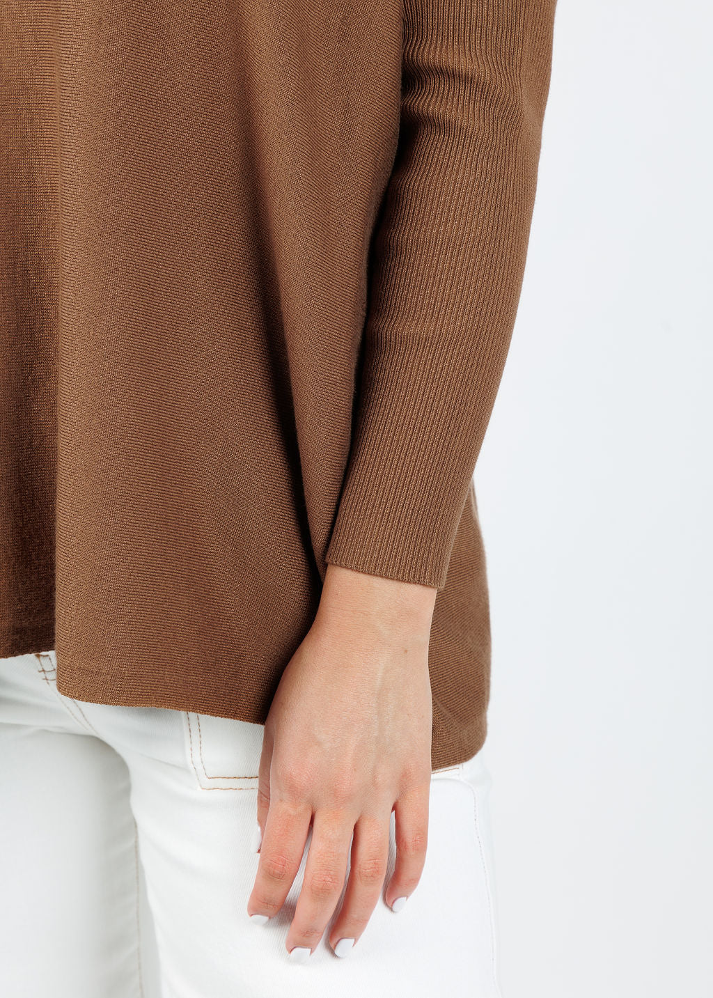 BK Bodie Boxy Crew Sweater in Wood available at Barbara Katz